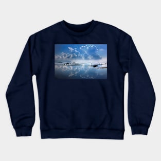 Mirroring the clouds - Messolonghi lagoon Crewneck Sweatshirt